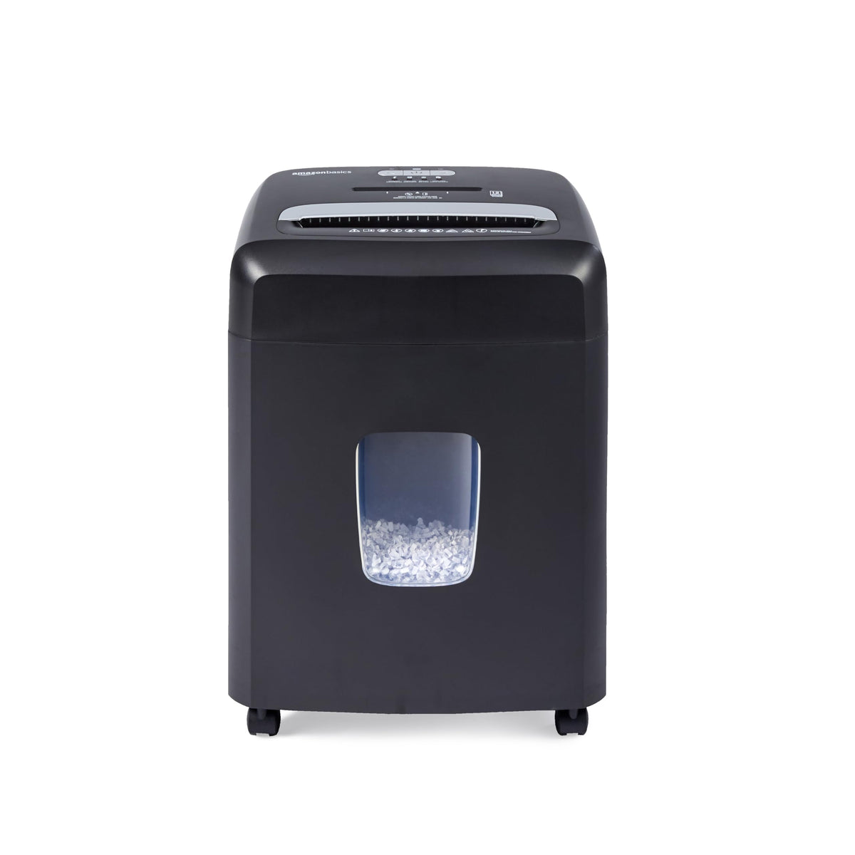 Amazon Basics 150-Sheet Autofeed Micro-Cut Paper and Credit Card Shredder, High Security Level P-4 with 8.5-Gallon Bin, 60-Minute Continuous Run Time, Black
