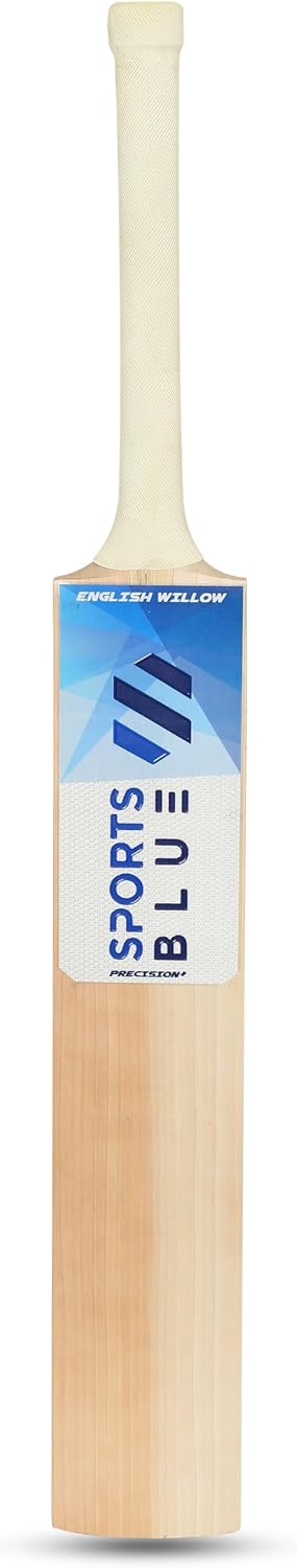 Sports Blue English Willow Cricket Bat | Grade 1 Cricket bat | 9+ Straight Grains with 38mm+ Edges | Ready to Play with oiling and Knocking