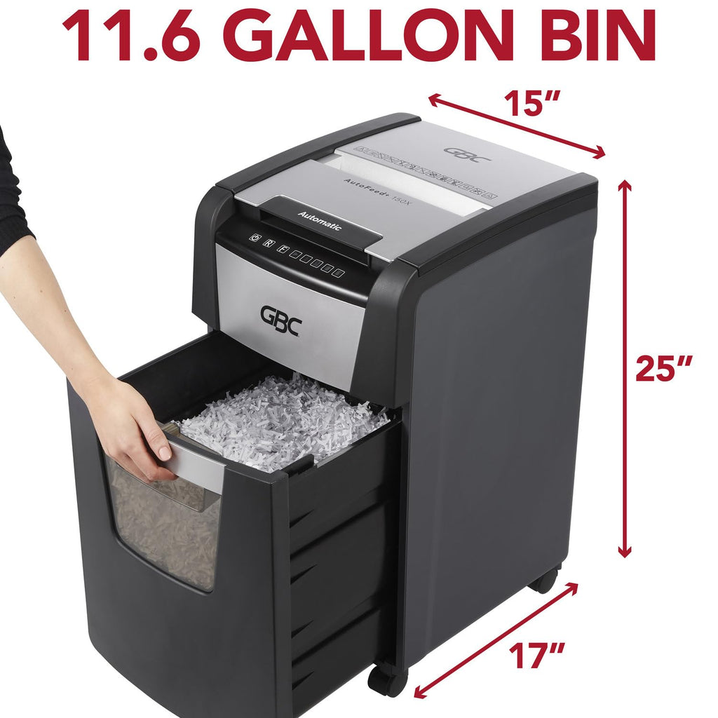 GBC Paper Shredder, Auto Feed+, 300 Sheet Capacity, Super Cross-Cut, Office Shredder, 300X (WSM1757608)