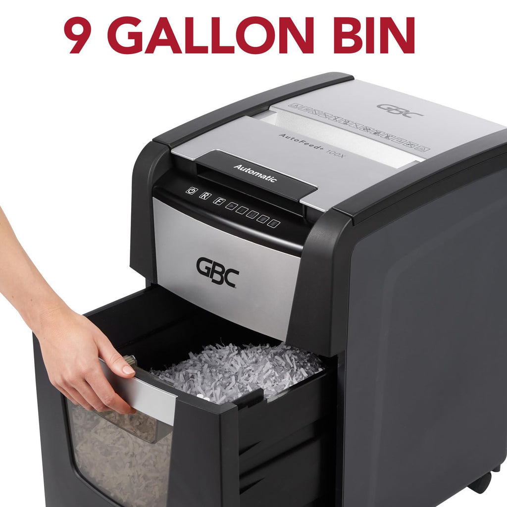 GBC Paper Shredder, Auto Feed+, 300 Sheet Capacity, Super Cross-Cut, Office Shredder, 300X (WSM1757608)