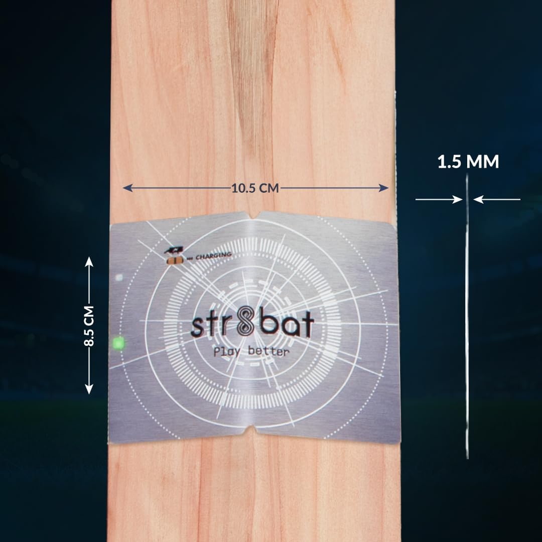 str8bat Pro - Smart Sticker for Cricket Bat | Paper-Thin Smart Motion Sensor for Real-Time Shot Tracking with Performance Insights & Unlimited Storage | Enhances Batting Skills | for Players, Coaches