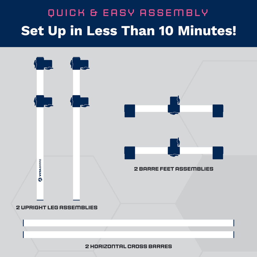 VITA Barre Portable Freestanding Double Ballet Barre, Prodigy, Wood | Adjustable Height, USA Made, Home or Gym Exercise Equipment for Kids & Adults | Dance, Fitness, Pilates