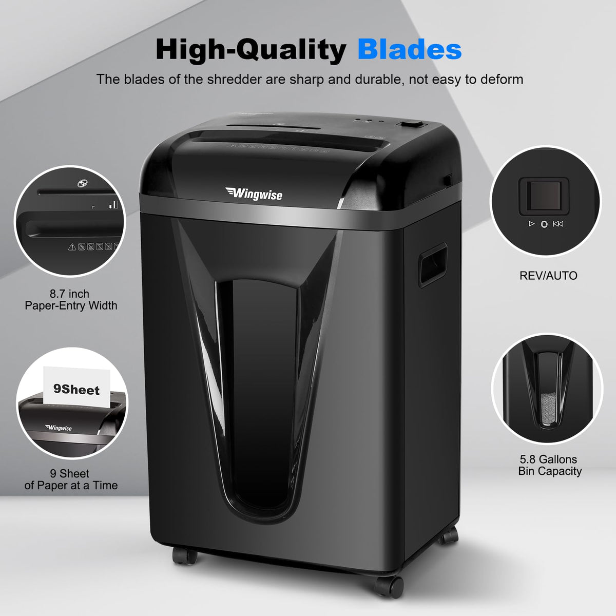 Wingwise 16 Sheets Micro Cut Paper Shredder Heavy Duty for Home Office