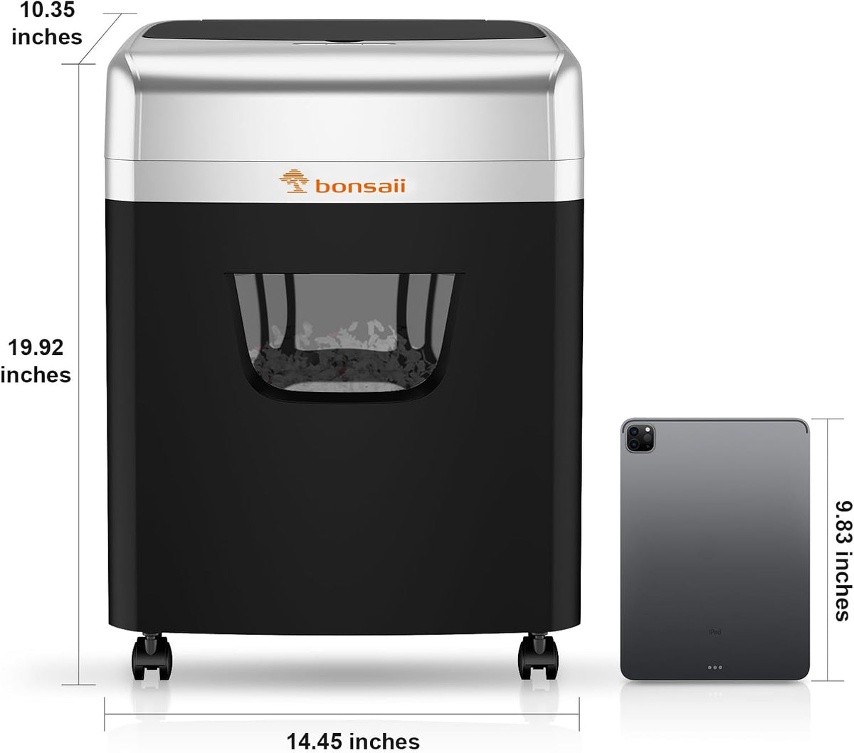 Bonsaii 120-Sheet Autofeed Micro-Cut 30-Min Run Heavy Duty Paper Shredder