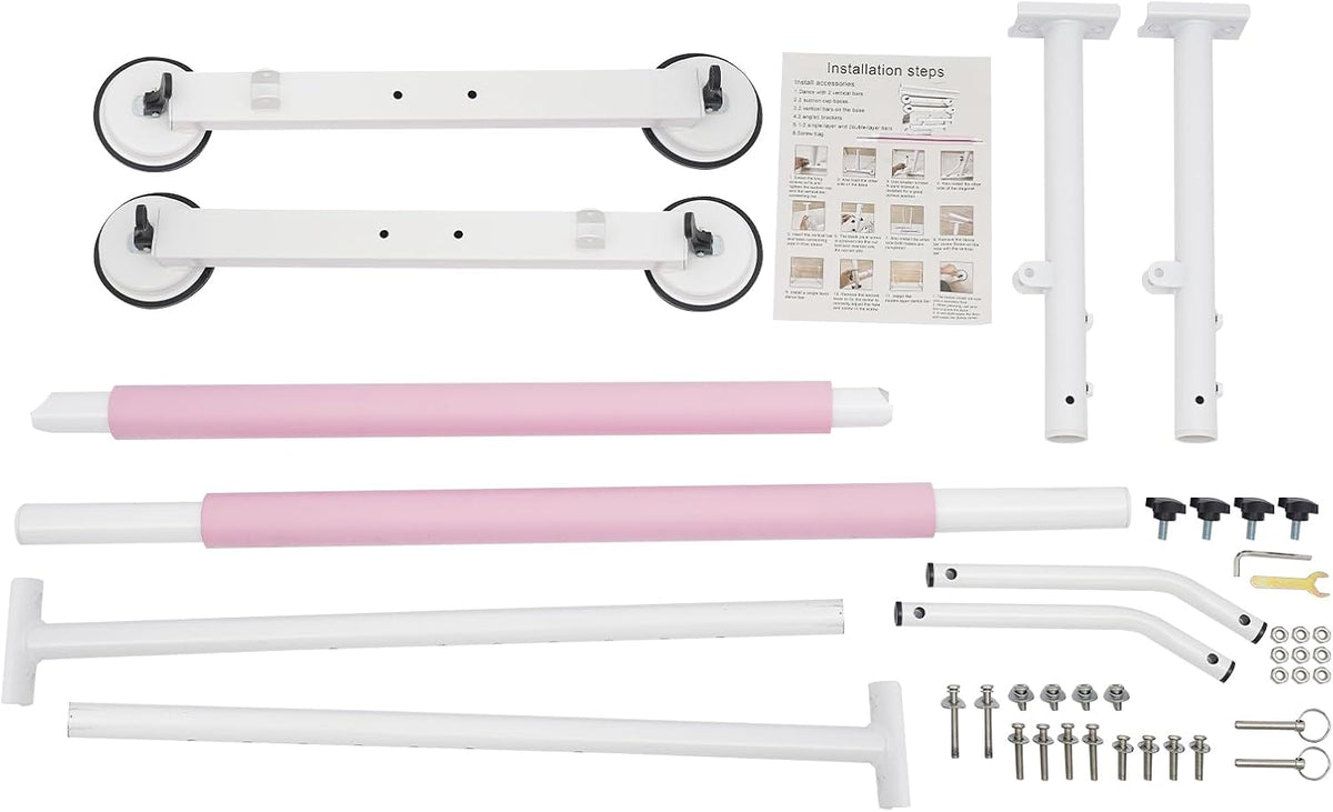 Freestanding Ballet Barre | Height Adjustable Ballet Bar | Double Ballet Stretch Dance Bar | Ballet Stretch Dance Bar for Kids Adult | with Non-Slip Rubber Pads | 33.07-43.31in Adjustable Height