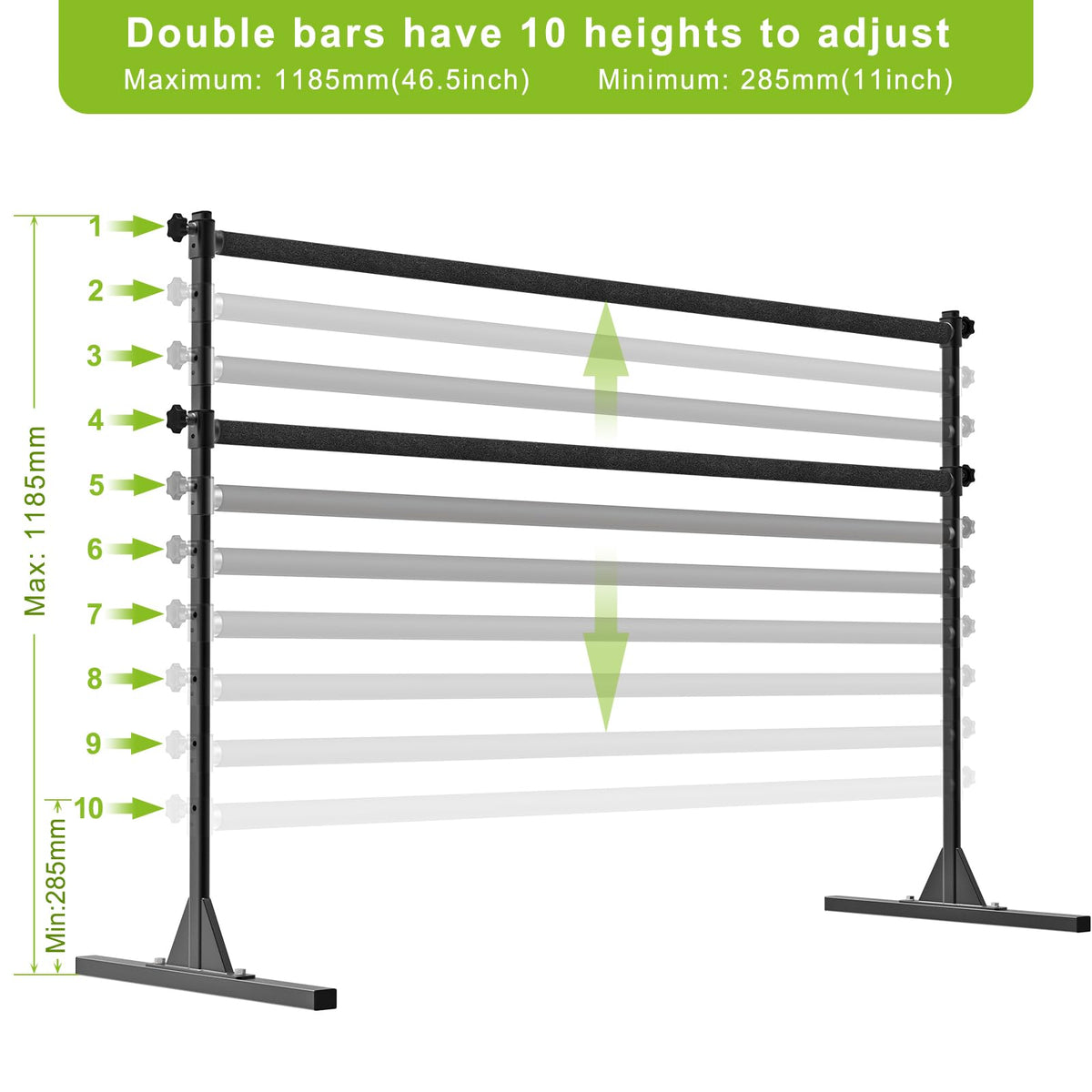 SELEWARE Height Adjustable Ballet Barre Freestanding Ballet Bar, 4/5/6 FT