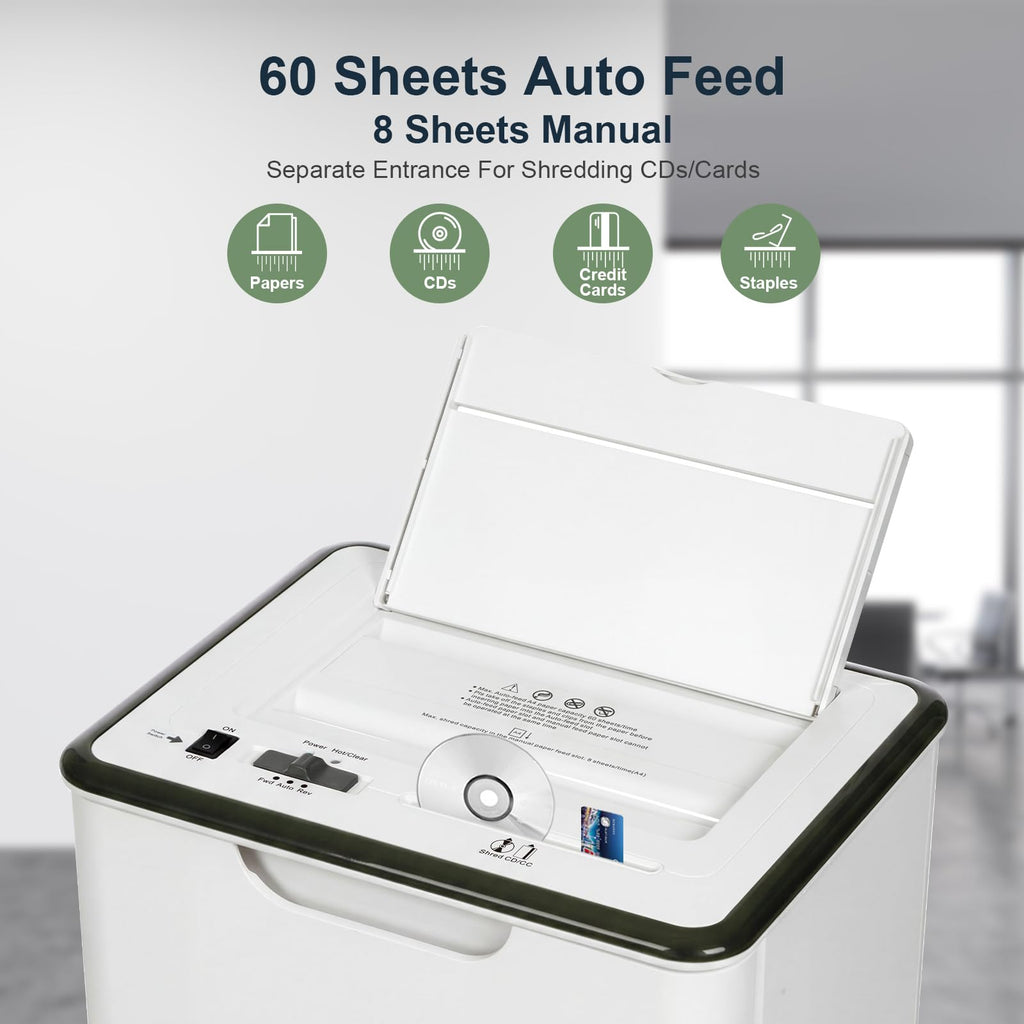 Wingwise 60 Sheets Auto Feed Paper Shredder for Home Office