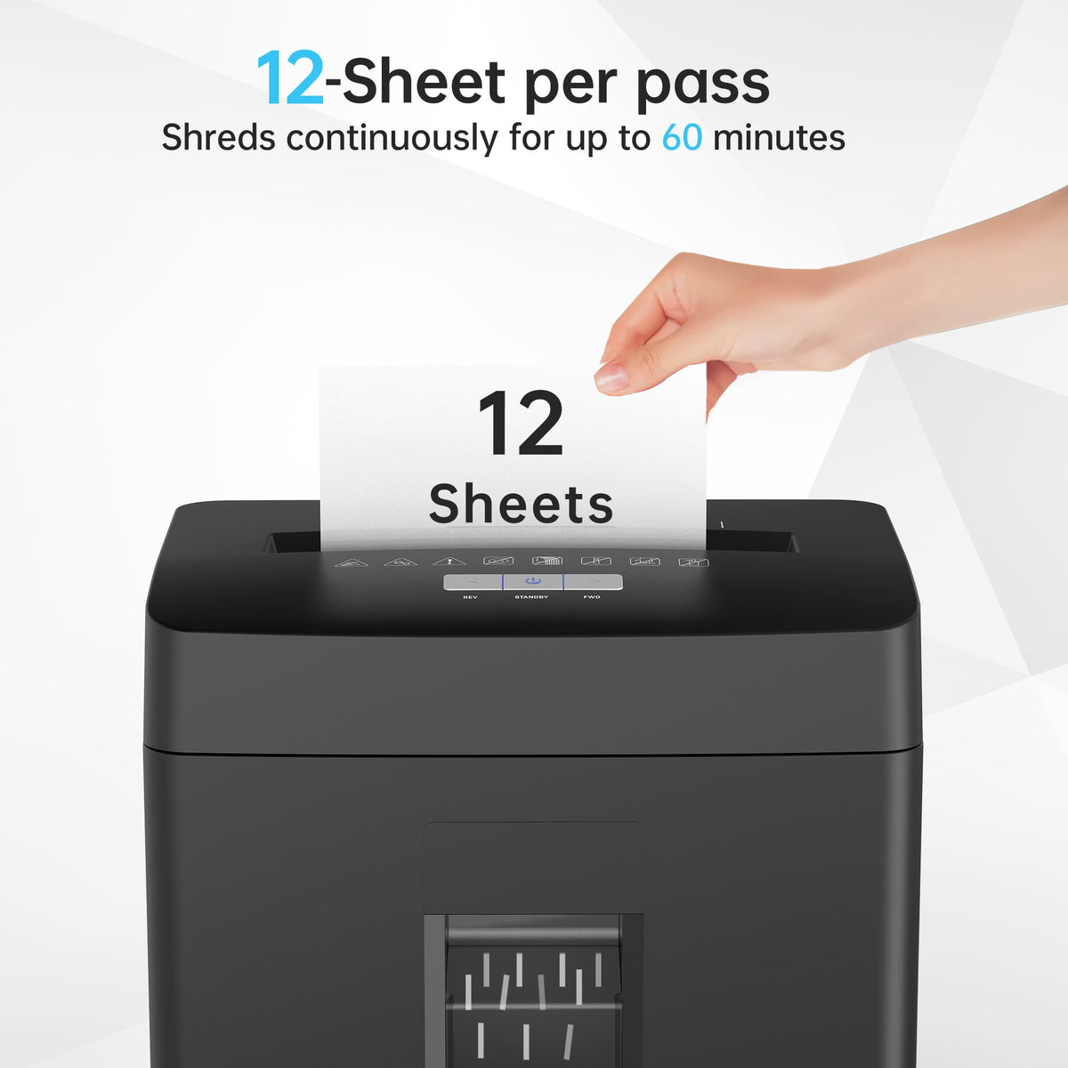 Locksworth 110-Sheet Micro Cut Shredder for Home Office, 6.9 Gallons Bin P-4 High Security Paper Shredder for Credit Card, Staple, Clip, Heavy Duty Commercial Shredders with Casters