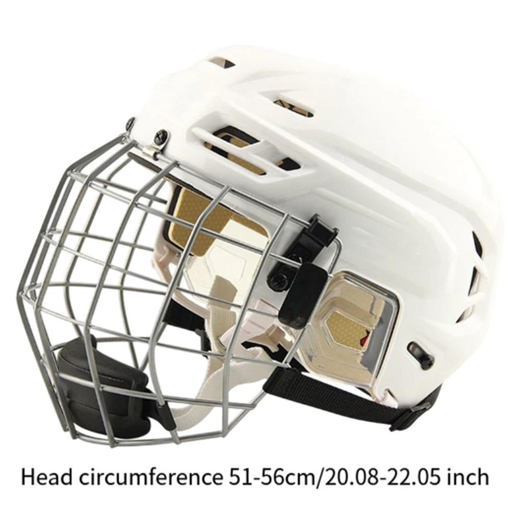 Hockey Helmet with Facemask Roller Skating Helmet Ice Skate Helmet Speed Skate Helmet Sturdy Polyethylene Shell with Iron Mesh Breathable Padding