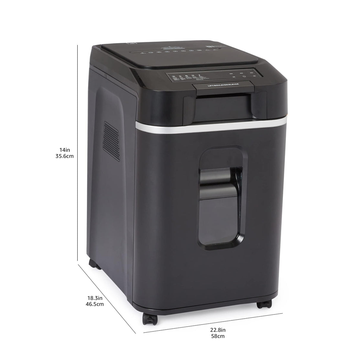 Amazon Basics 18 Sheet Cross Cut Paper, CD, and Credit Card Shredder with 6 Gallon Bin, 30 Minutes Continuous Run Time, Black
