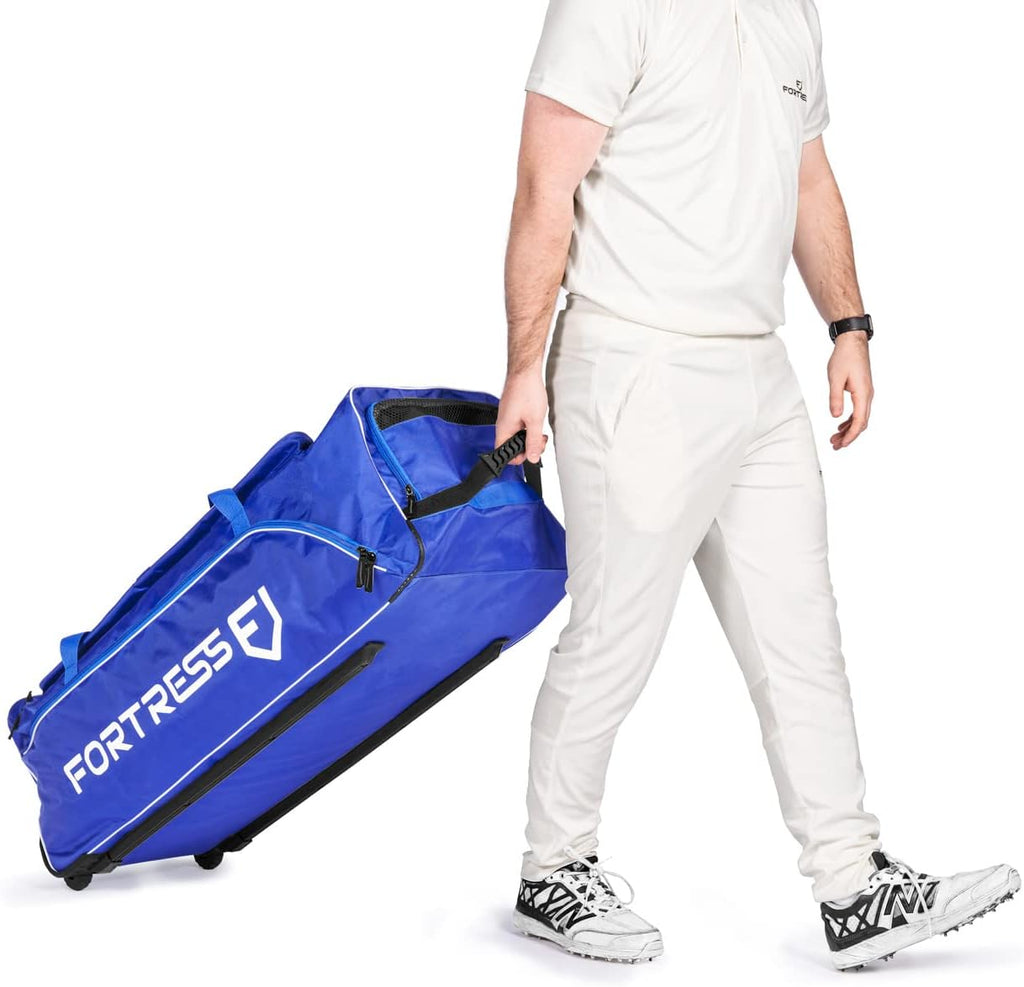FORTRESS Original Wheelie Cricket Bag - Heavy duty wheels | Maximum Strength & Durability