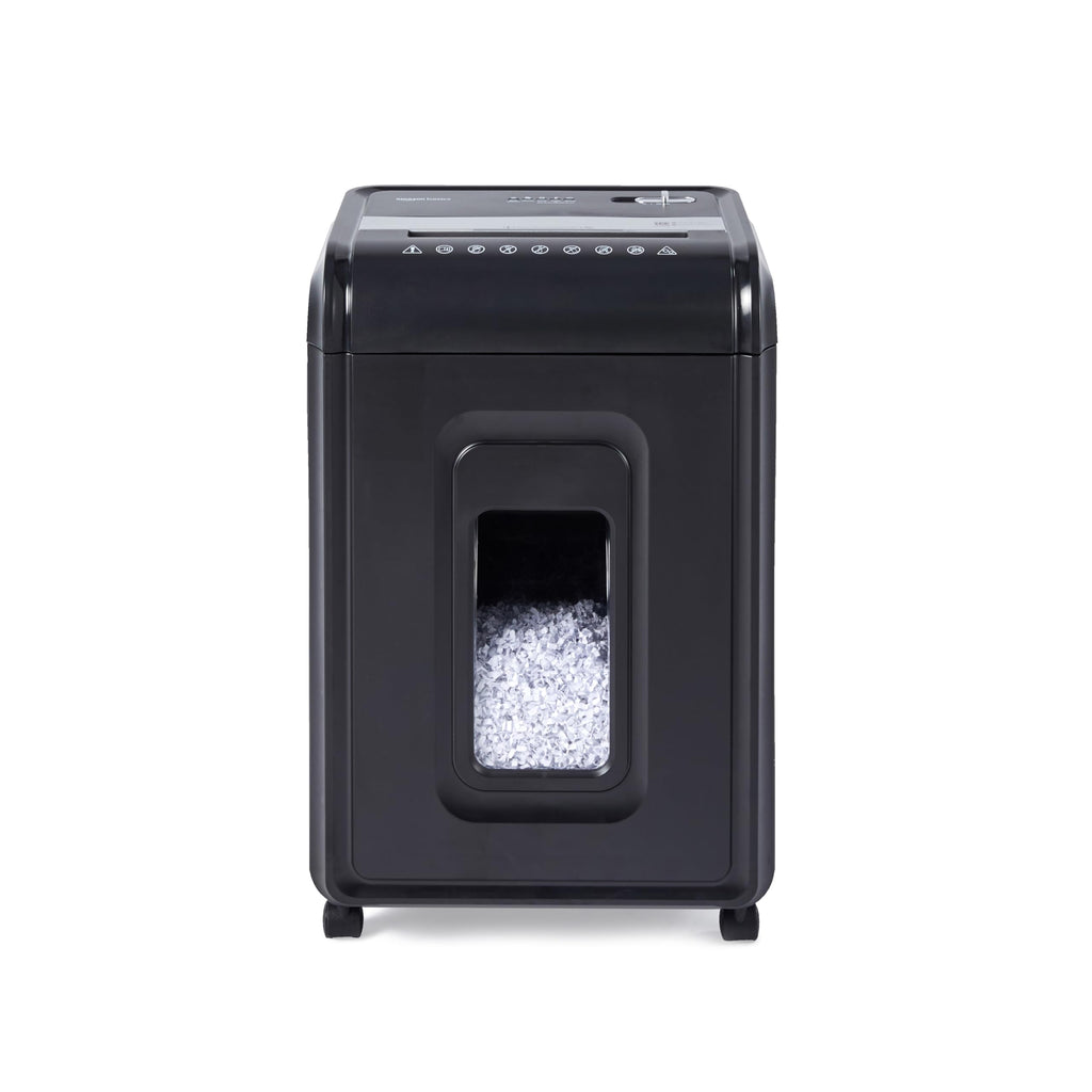 Amazon Basics 150-Sheet Autofeed Micro-Cut Paper and Credit Card Shredder, High Security Level P-4 with 8.5-Gallon Bin, 60-Minute Continuous Run Time, Black