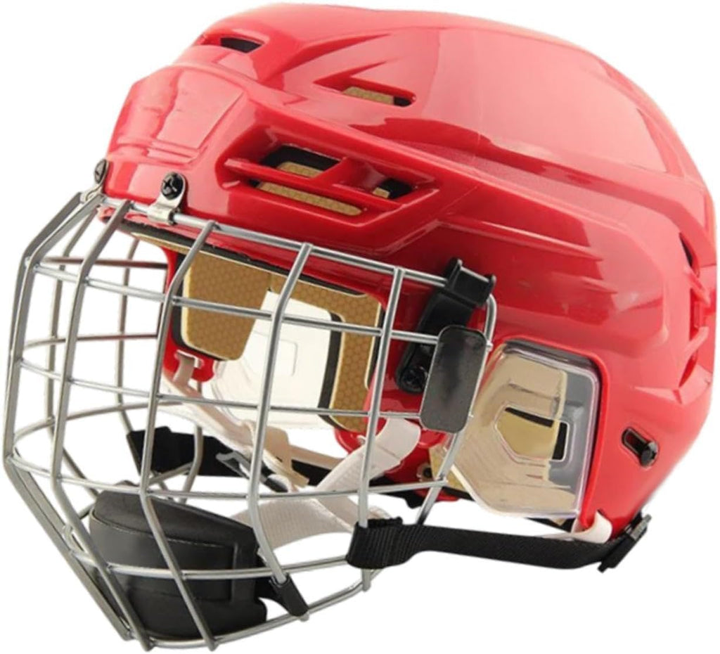 harayaa Hockey Helmet with Facemask Roller Skating Helmet Ice Skate Helmet Speed Skate Helmet with Polyethylene Shell and Thick Iron Mesh