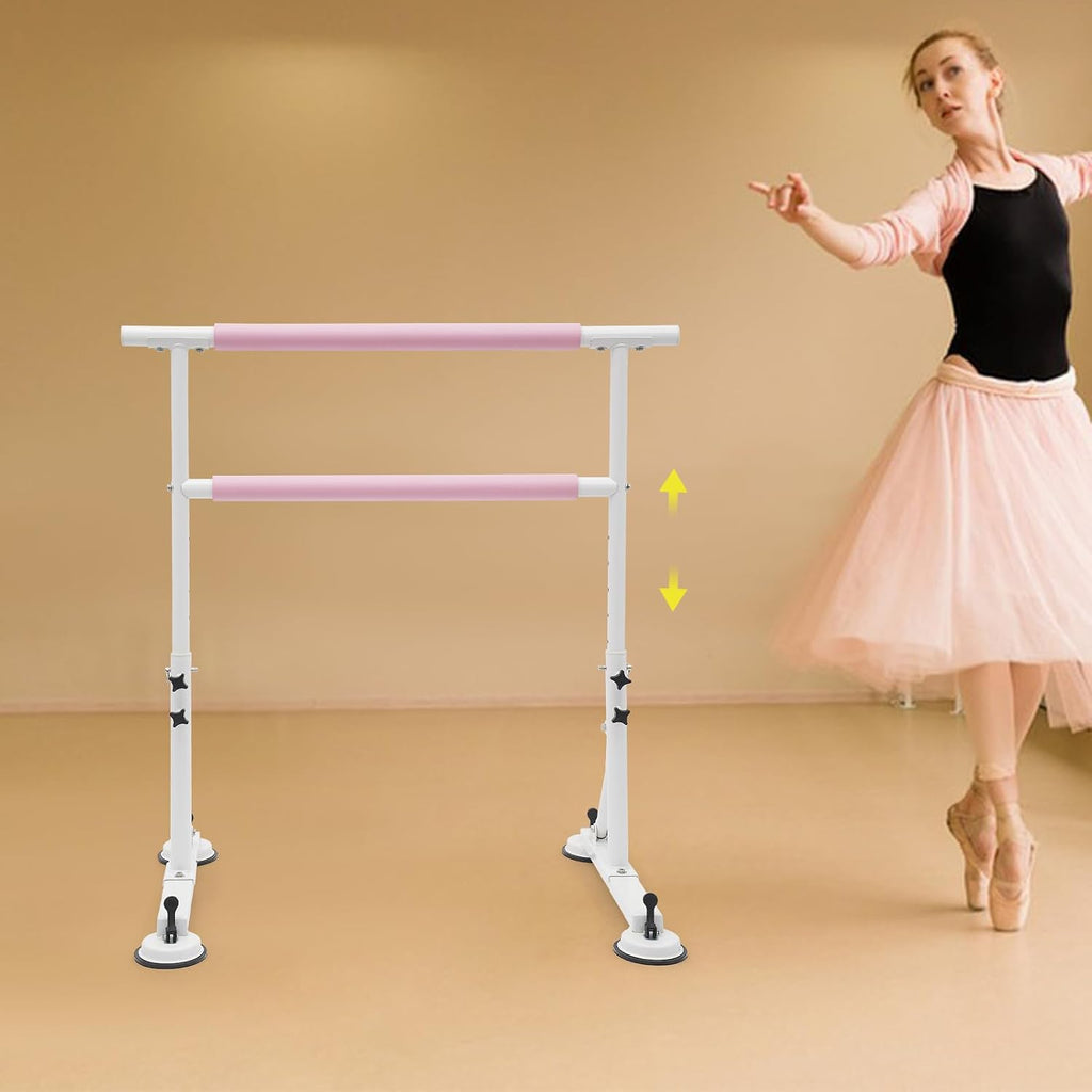 Freestanding Ballet Barre | Height Adjustable Ballet Bar | Double Ballet Stretch Dance Bar | Ballet Stretch Dance Bar for Kids Adult | with Non-Slip Rubber Pads | 33.07-43.31in Adjustable Height