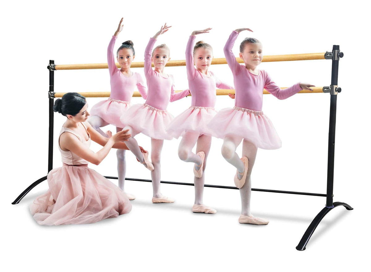 Ballet Barre Portable for Home or Studio, Freestanding Adjustable Bar for Stretch, Balance, Pilates, Dance or Active Workouts, Single or Double Bar, Kids and Adults