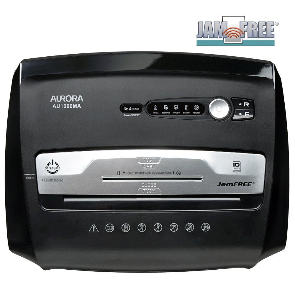 Aurora AU1210MA Professional Grade High Security 12-Sheet Micro-Cut Paper/CD and Credit Card/ 60 Minutes Continuous Run Time Shredder