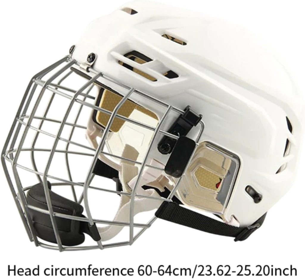 Hockey Helmet with Facemask Roller Skating Helmet Ice Skate Helmet Speed Skate Helmet Sturdy Polyethylene Shell with Iron Mesh Breathable Padding