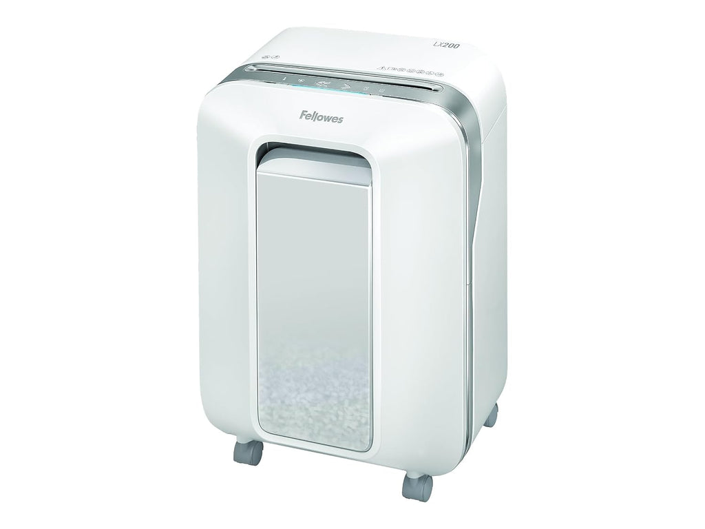 Fellowes LX200 P-4 Micro-Cut Paper Shredder, Jam-Proof Heavy-Duty Paper Shredder for Office, Shreds 12 Sheets Per Pass, White