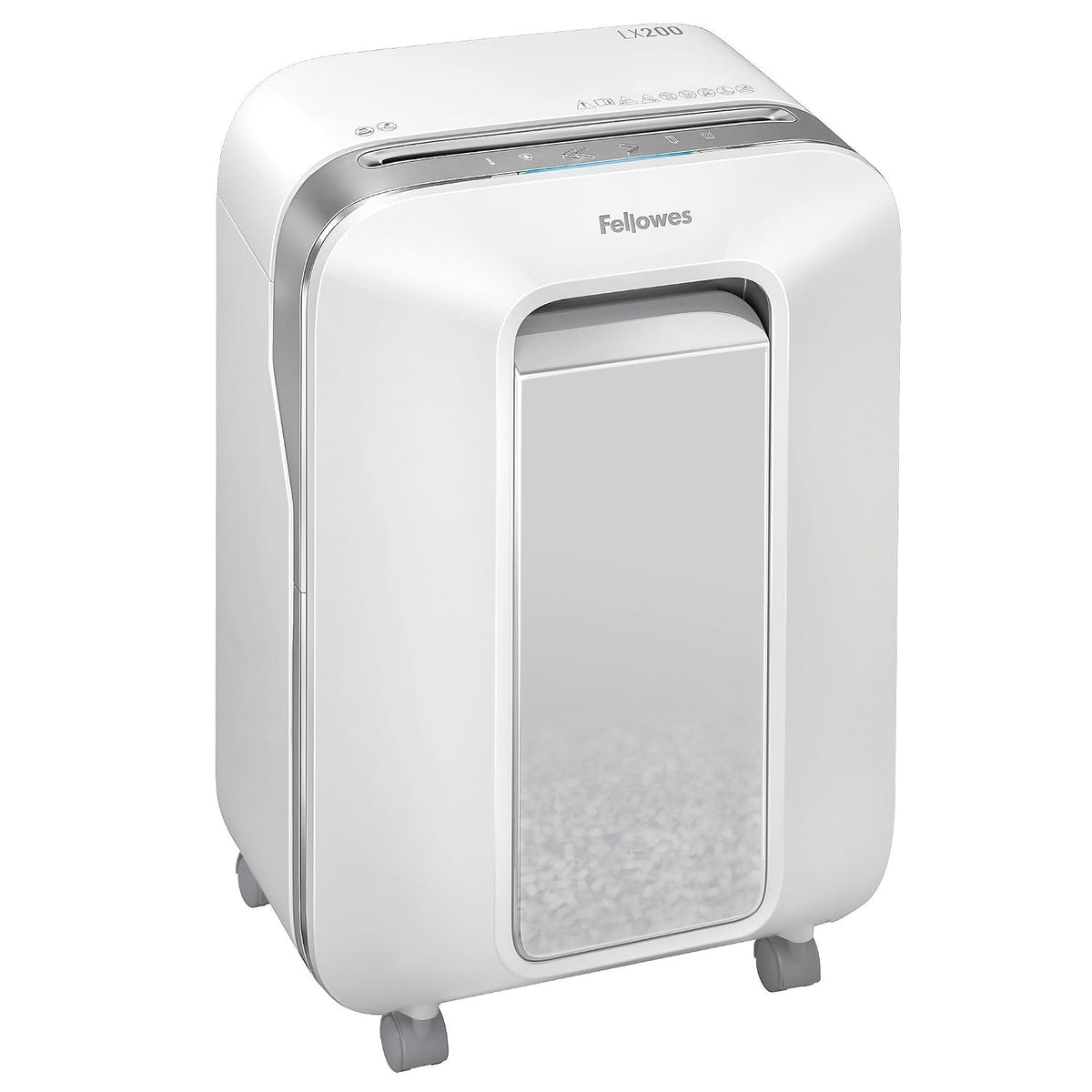Fellowes LX200 P-4 Micro-Cut Paper Shredder, Jam-Proof Heavy-Duty Paper Shredder for Office, Shreds 12 Sheets Per Pass, White