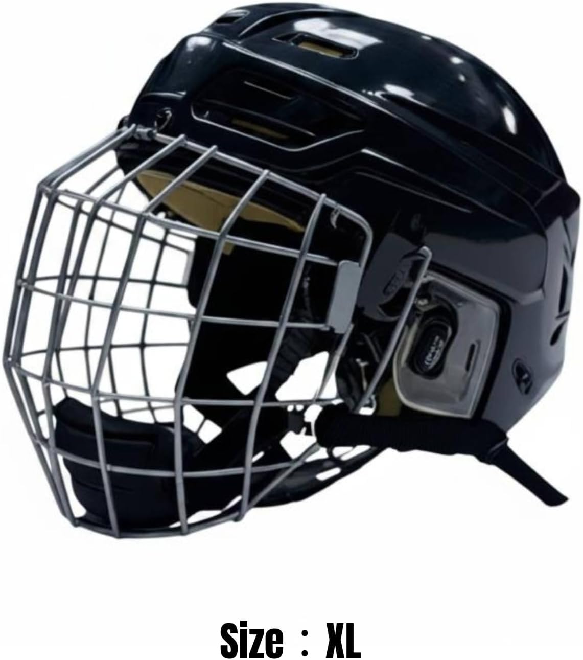 Ice Hockey Helmet with Cage Headgear Sports Helmet Face Guard Steel Wire Cage and Ear Guards PP Shell with EVA Foam Support Secure Fit with Adjustable Strap Suitable for Games Training