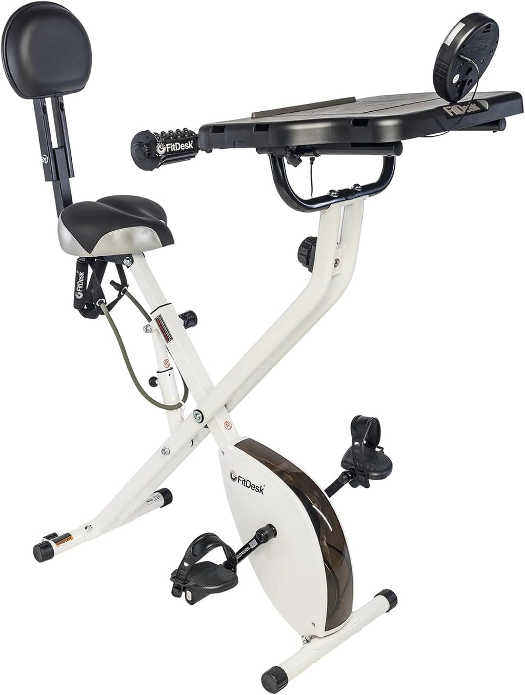 FitDesk Standing Exercise Bike Desk 3.0, Adjustable Height Indoor Cycling Trainer with Laptop Tray, Portable Stationary Fitness Desk for Home Office, Foldable Exercise Workstation, Supports 300 lbs