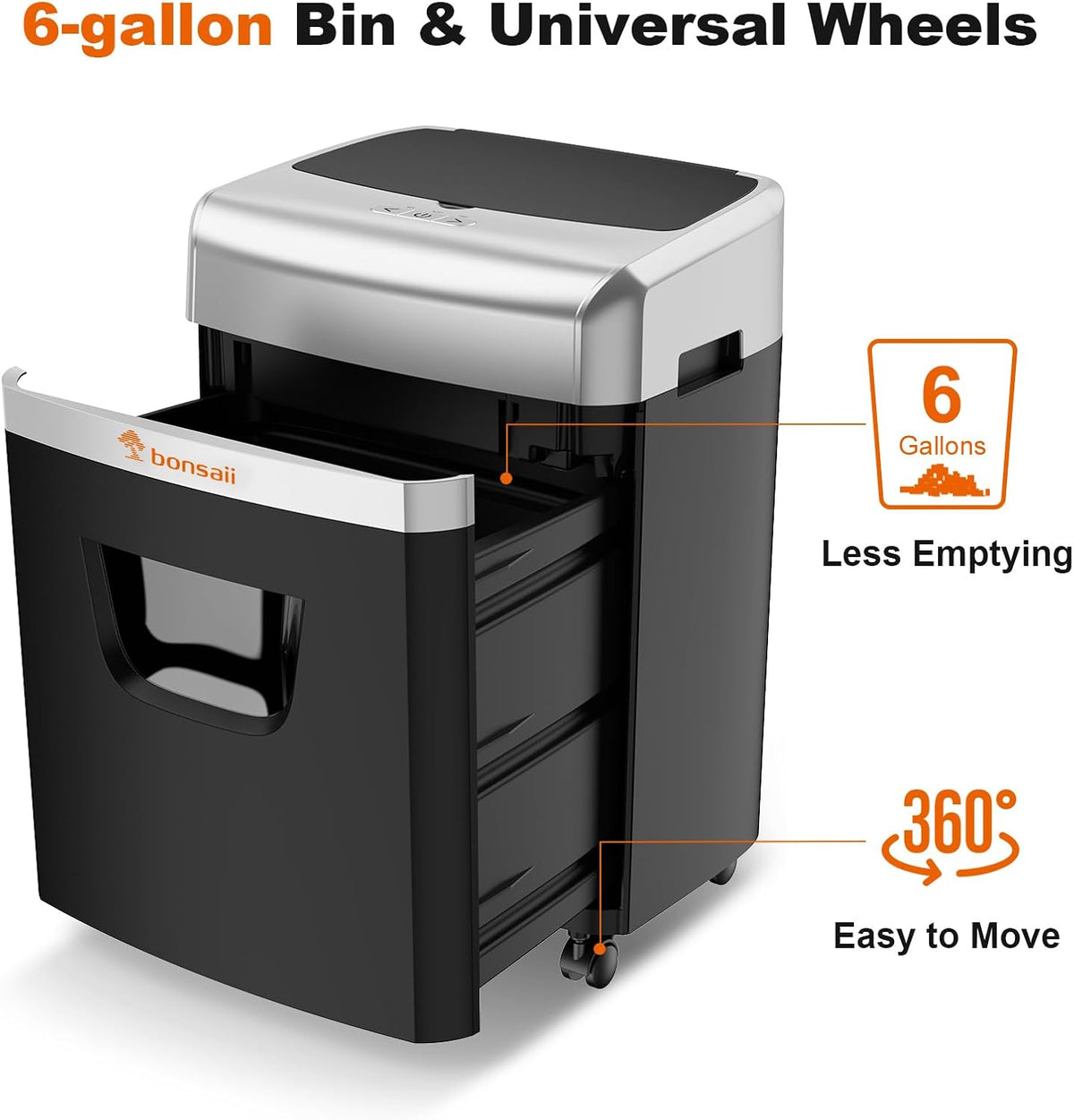 Bonsaii 120-Sheet Autofeed Micro-Cut 30-Min Run Heavy Duty Paper Shredder