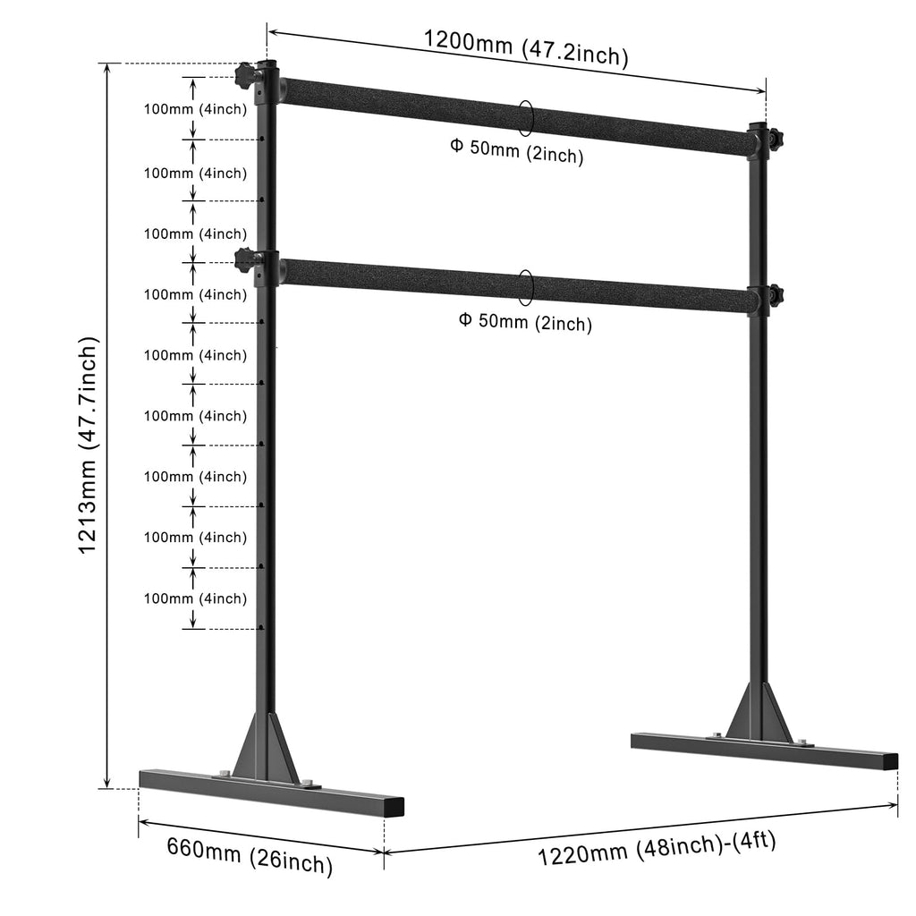 SELEWARE Height Adjustable Ballet Barre Freestanding Ballet Bar, 4/5/6 FT