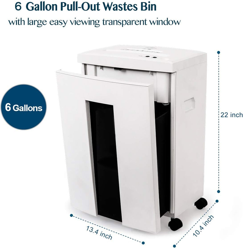 WOLVERINE SD9112 P5 Micro Cut Paper Shredder,10 Sheet,60Min,6 Gal, White