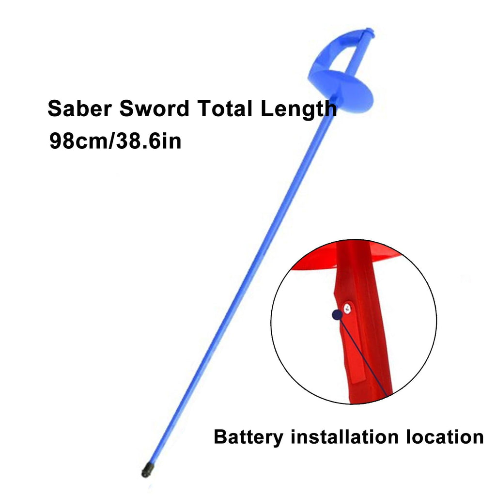 3 Piece Sabre Fencing Starter Set, Fencing Equipment for Children's Fencing Training with Bendable Fencing Sabre, Protective Fencing Vest and Mask(Red)