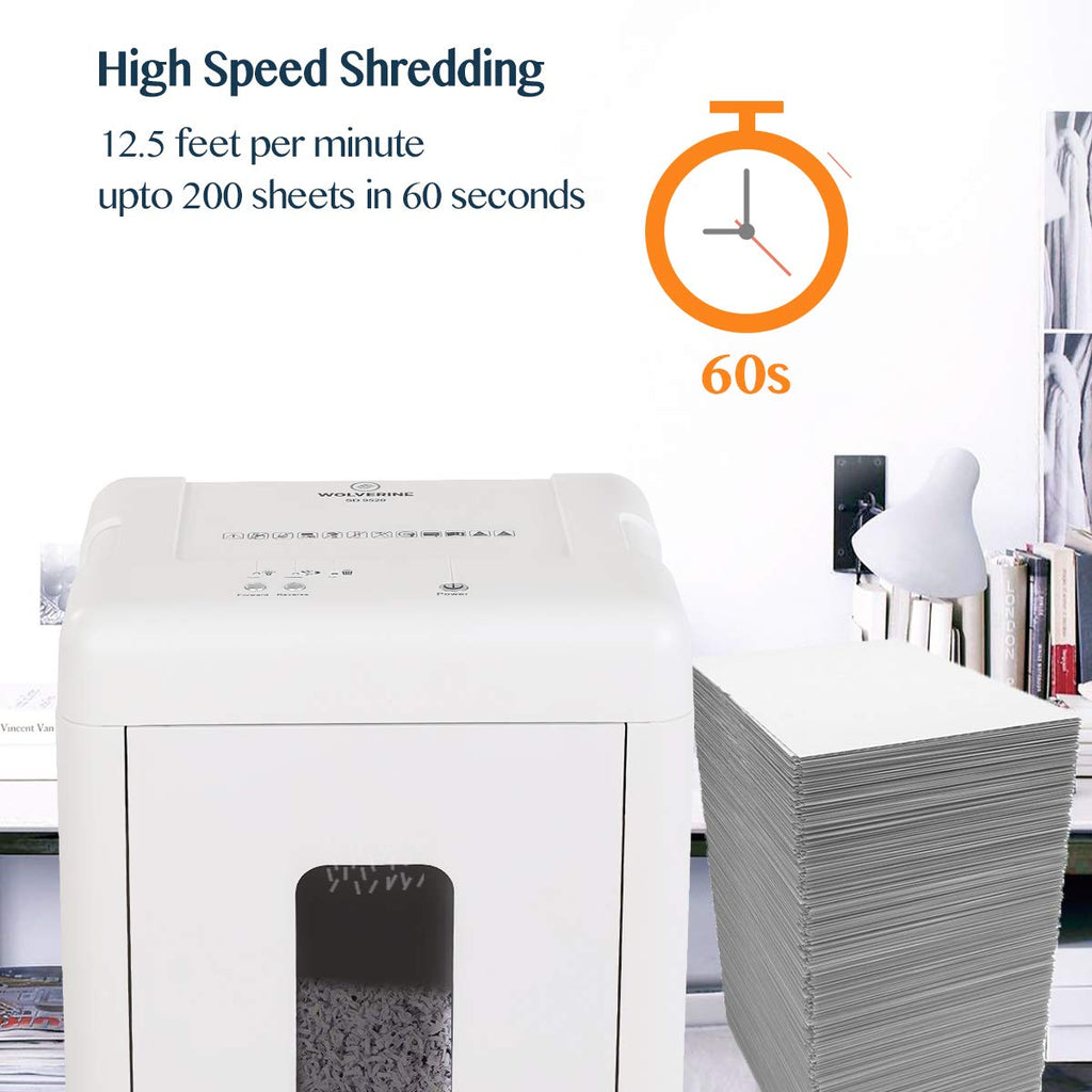 WOLVERINE SD9112 P5 Micro Cut Paper Shredder,10 Sheet,60Min,6 Gal, White