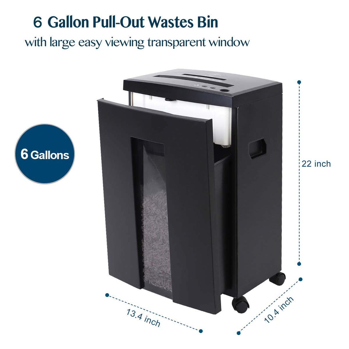 WOLVERINE SD9520 P5 Super Micro Cut Shredder, 15-Sheet, 2x10mm, 8Gal, Black