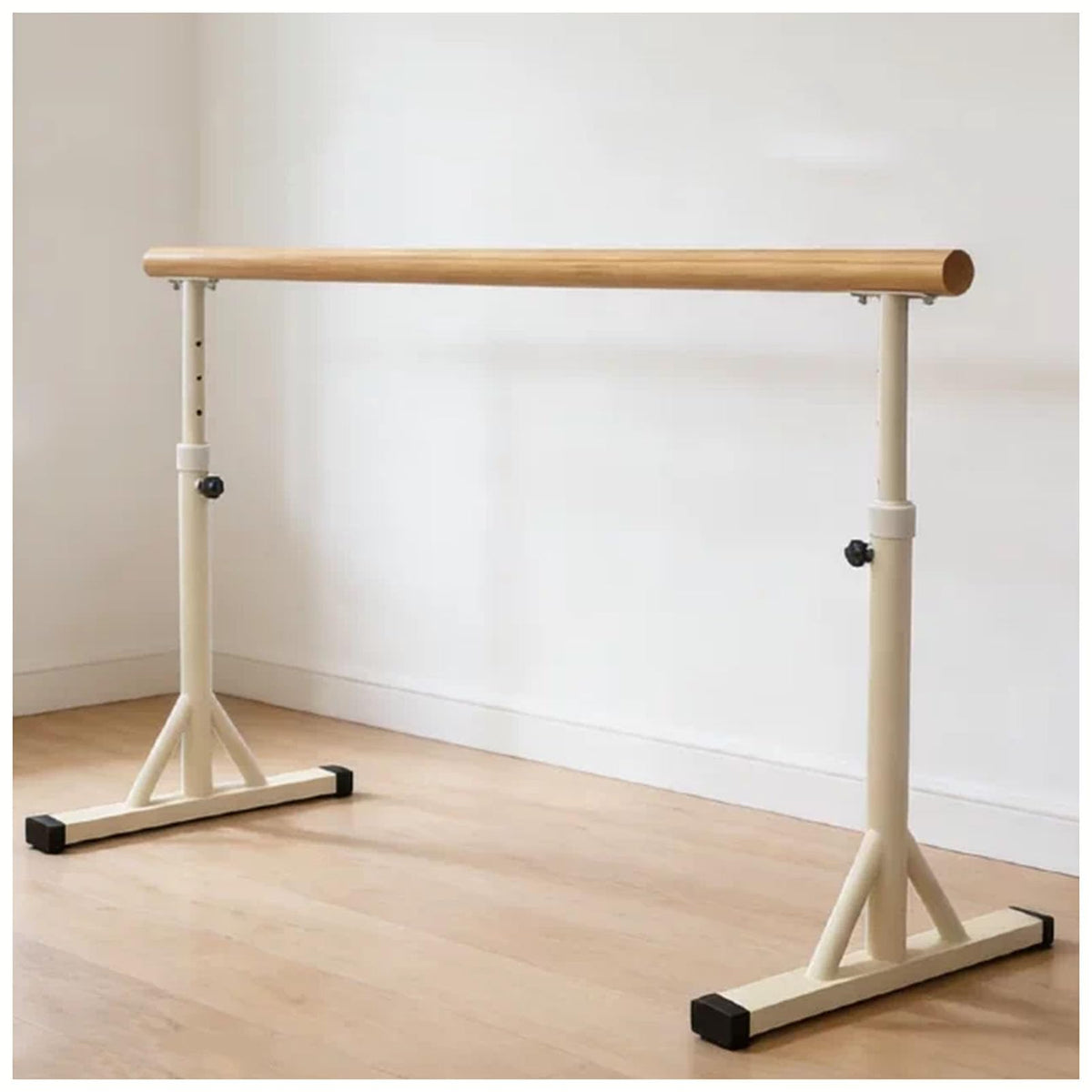 Freestanding Ballet Barre Portable, 7 Height Adjustable Solid Wood Dance Bar, 31.5-47.2in, Heavy Duty Stretching Bar for Kids Adults Home Studio Ballet Pilates Yoga Training