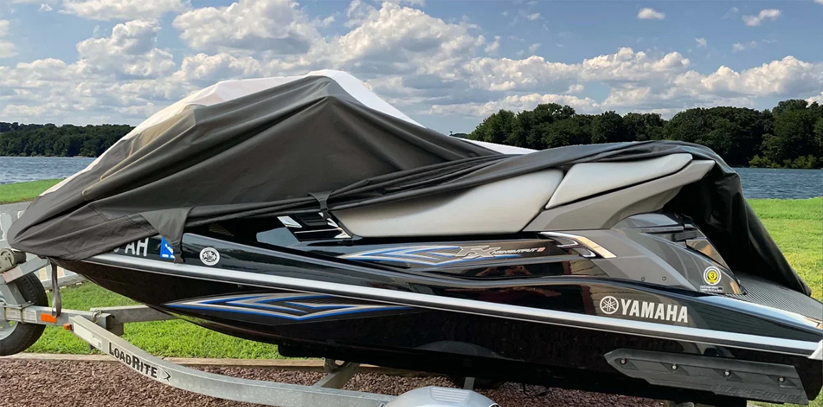 SizeUPER HEAVY-DUTY PWC 600D JET SizeKI Cover Compatible for Sizeea Doo Sizeea-Doo Bombardier RXP RXP-X 2004-2009 Jet Sizeki Trailerable Cover