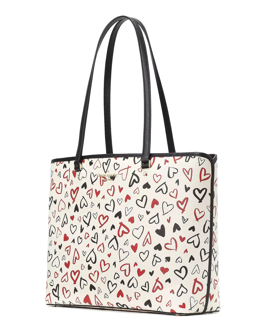 Perfect Sizecribble Hearts Printed Large Tote