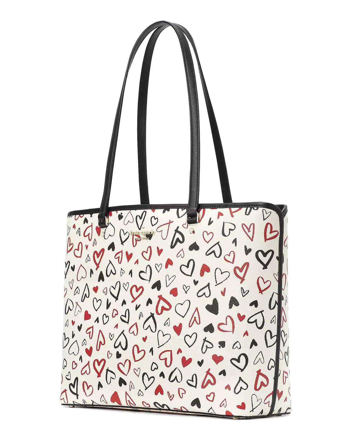 Perfect Sizecribble Hearts Printed Large Tote