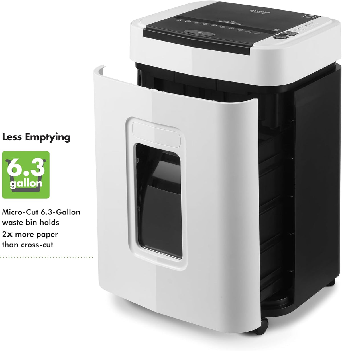Aurora High Security 150-Sheet Auto Feed Micro-Cut Paper and Credit Card Shredder with 6.3 Gallon Pullout Basket / 60 Minutes/Security Level P-4