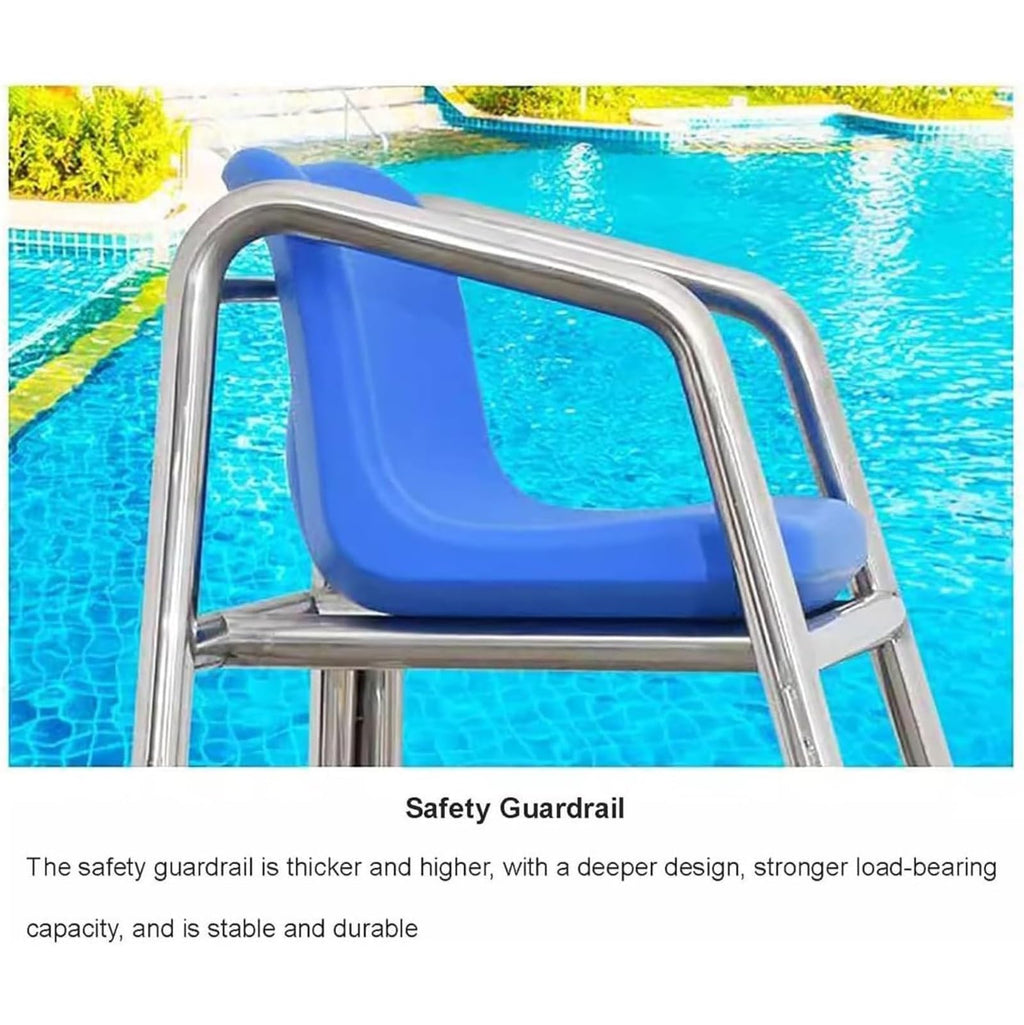 Pool Lifeguard Chair, Beach Observation Chairs Badminton Court Referee Chair, Detachable Stainless Steel Barstool for Outdoor Indoor(150cm)