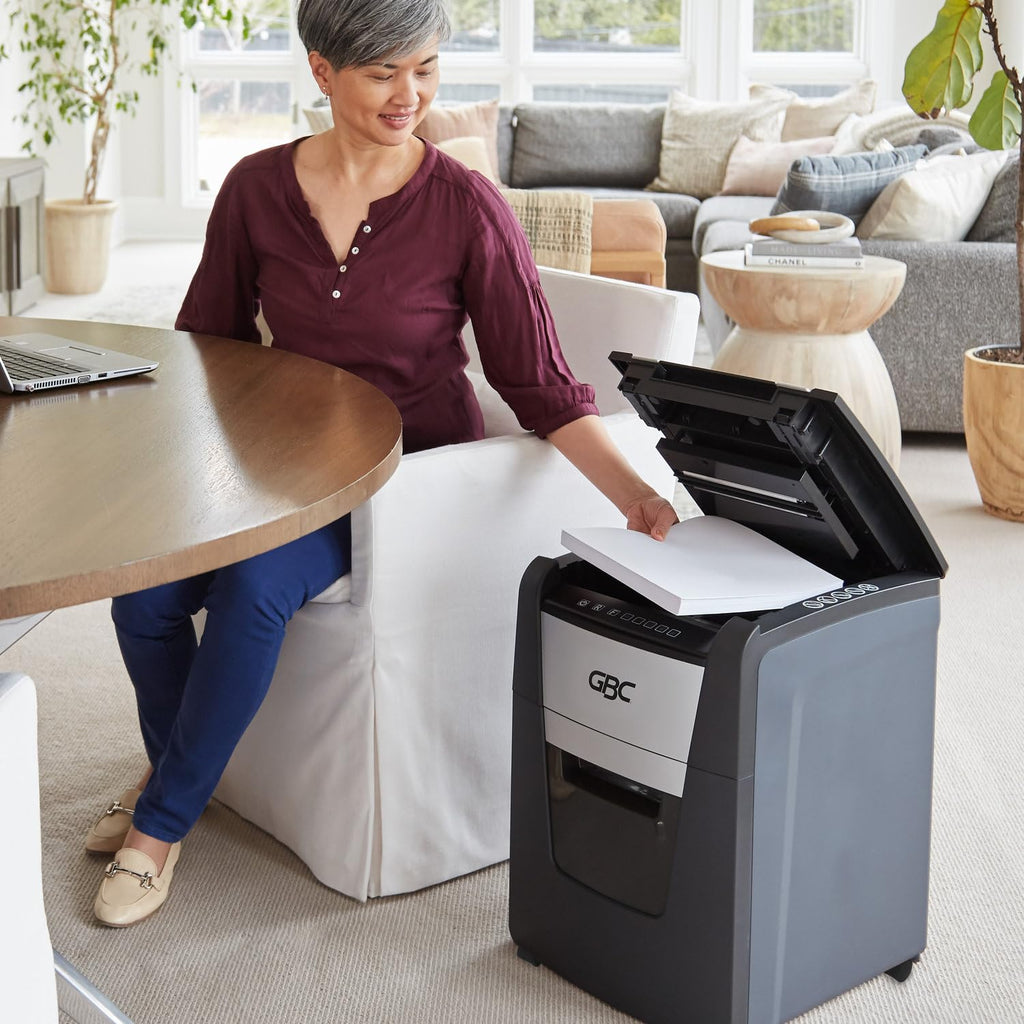 GBC Paper Shredder, Auto Feed+, 300 Sheet Capacity, Super Cross-Cut, Office Shredder, 300X (WSM1757608)