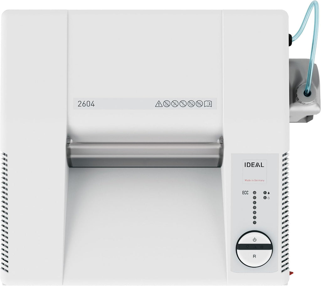 ideal. 2604 Cross-Cut Centralized Office Shredder with Automatic Oiler, Continuous Operation, 23 to 25 Sheet Feed Capacity, 26 gal Bin, Shred Staples/Paper Clips/Credit Cards/CDs/DVDs, P-4 Security