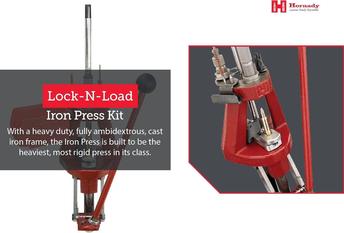 Hornady Lock-N-Load Iron Press Ammo Reloading Kit with Auto Prime- Includes Ultimate Reloading Equipment - Reliable and Efficient - 085521