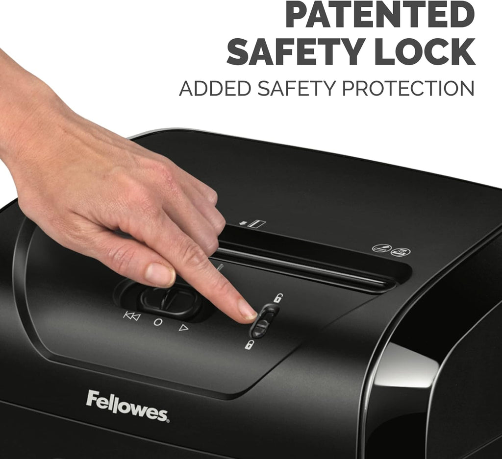 Fellowes Powershred 12 Sheet Cross-Cut Paper Home Office Paper Shredder, 19.50" H x 9.69" W x 13.44" D