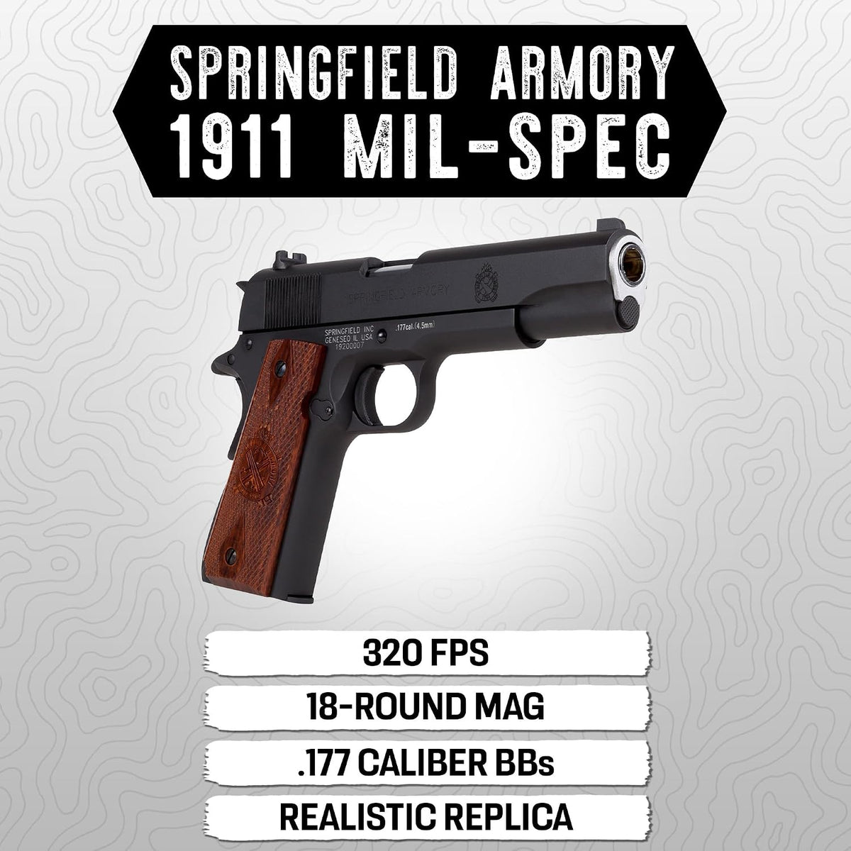 Springfield Armory 1911 Mil-Spec. CO2 BB Gun Air Pistol, 177 Caliber