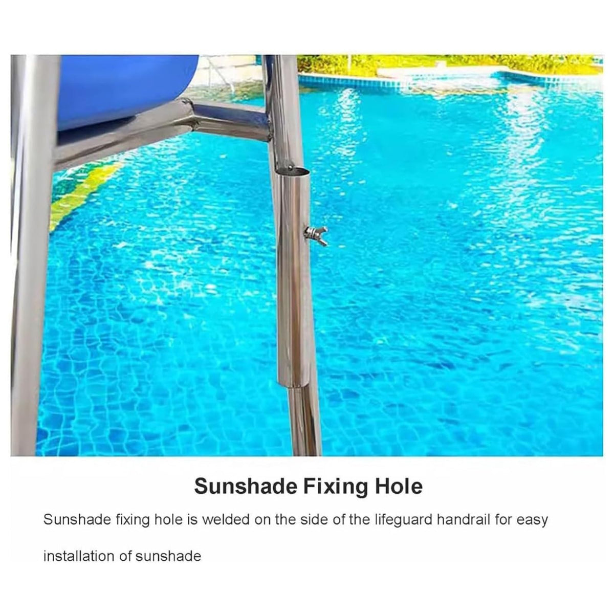 Pool Lifeguard Chair, Beach Observation Chairs Badminton Court Referee Chair, Detachable Stainless Steel Barstool for Outdoor Indoor(150cm)
