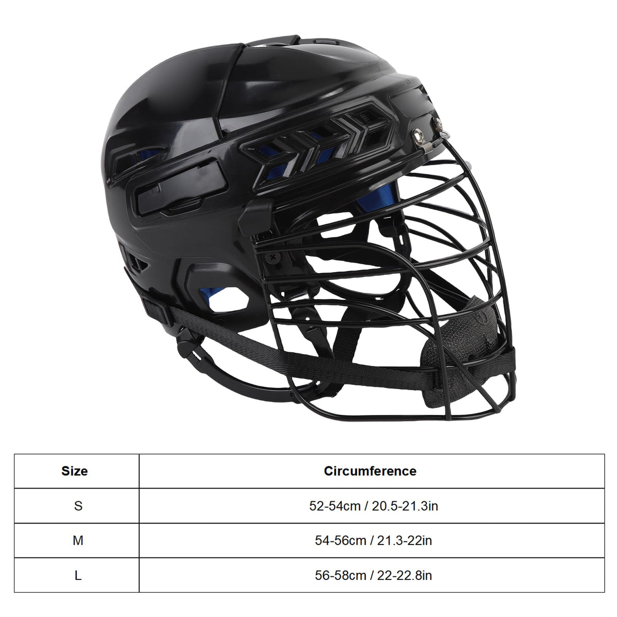 Alomejor Lightweight Hockey Helmet, Professional Training Helmet, Face Protective Equipment for Sports Gear,Black