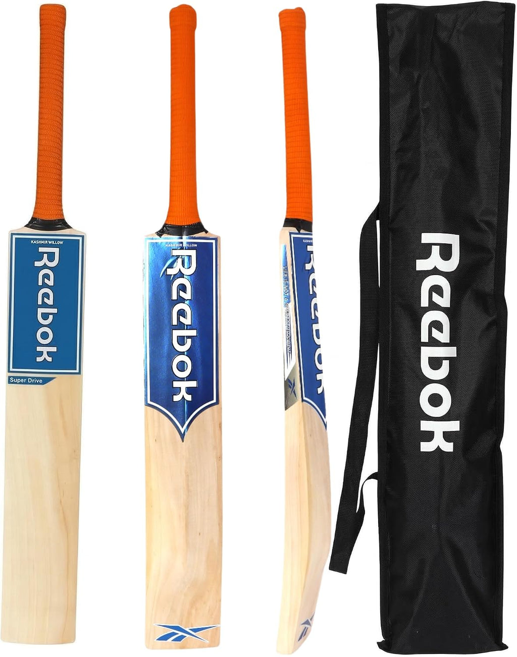 REEBOK Super Drive (, Leather Bat) SH Kashmir Willow Cricket Bat for 15+ Yrs (1100 g) Bat Grip and Sticker May Vary Based on Availability