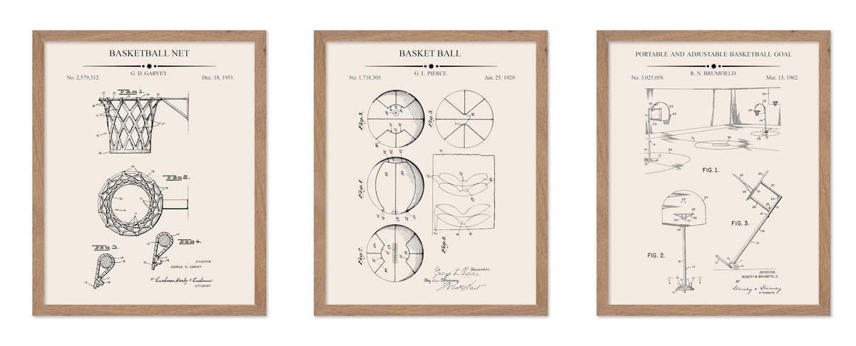 Poster Master 3-Piece Fencing Blueprint Poster - Fencing Garment Patent Print - Fencing Mask Design - Target Art - Sports Design - Technical Drawing Print - Gym or Office Decor - 8x10 Brown Framed