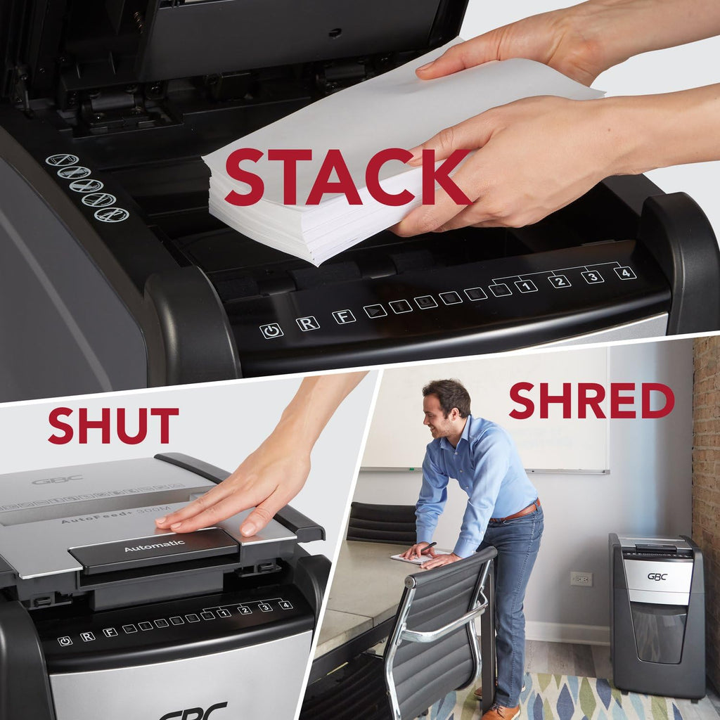 GBC Paper Shredder, Auto Feed+, 230 Sheet Capacity, Micro-Cut, Small Office Shredder, 230M (WSM1757607)