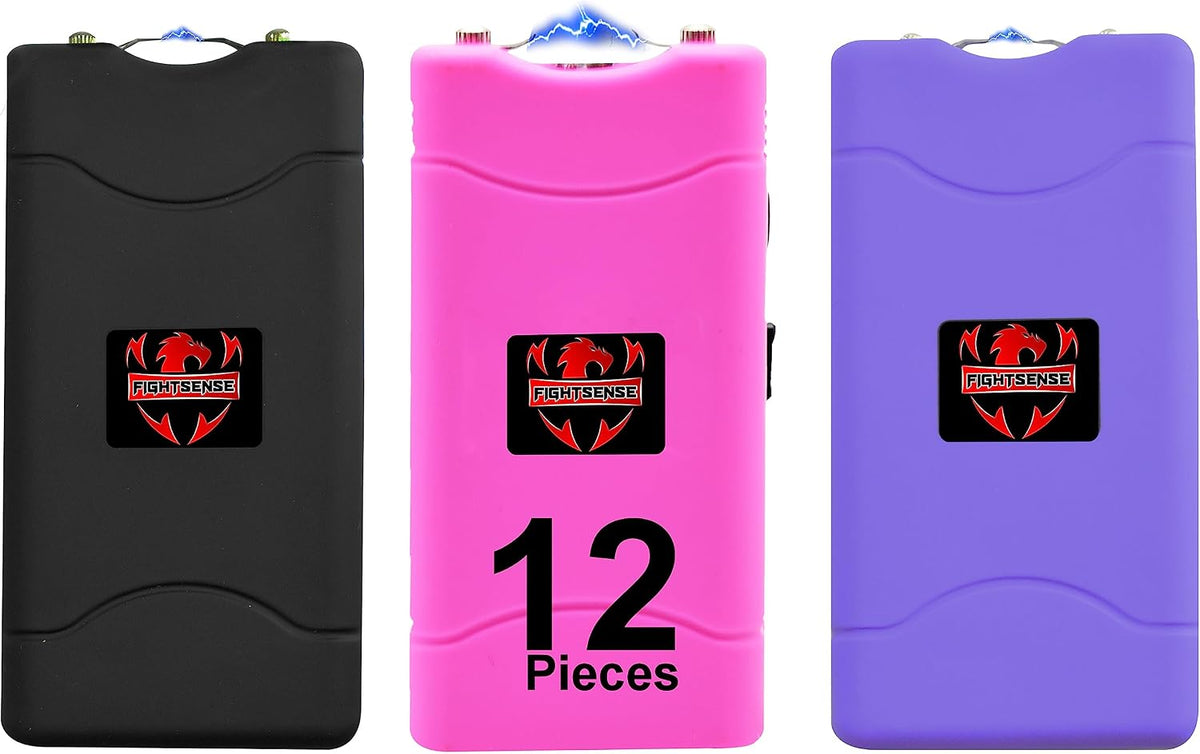 Wholesale Lot Super Heavy Duty Stun Gun for Self Defense with Bright Led Flashlight, Rechargeable Battery, Nylon Holsters with Belt Loop for Easy Cary