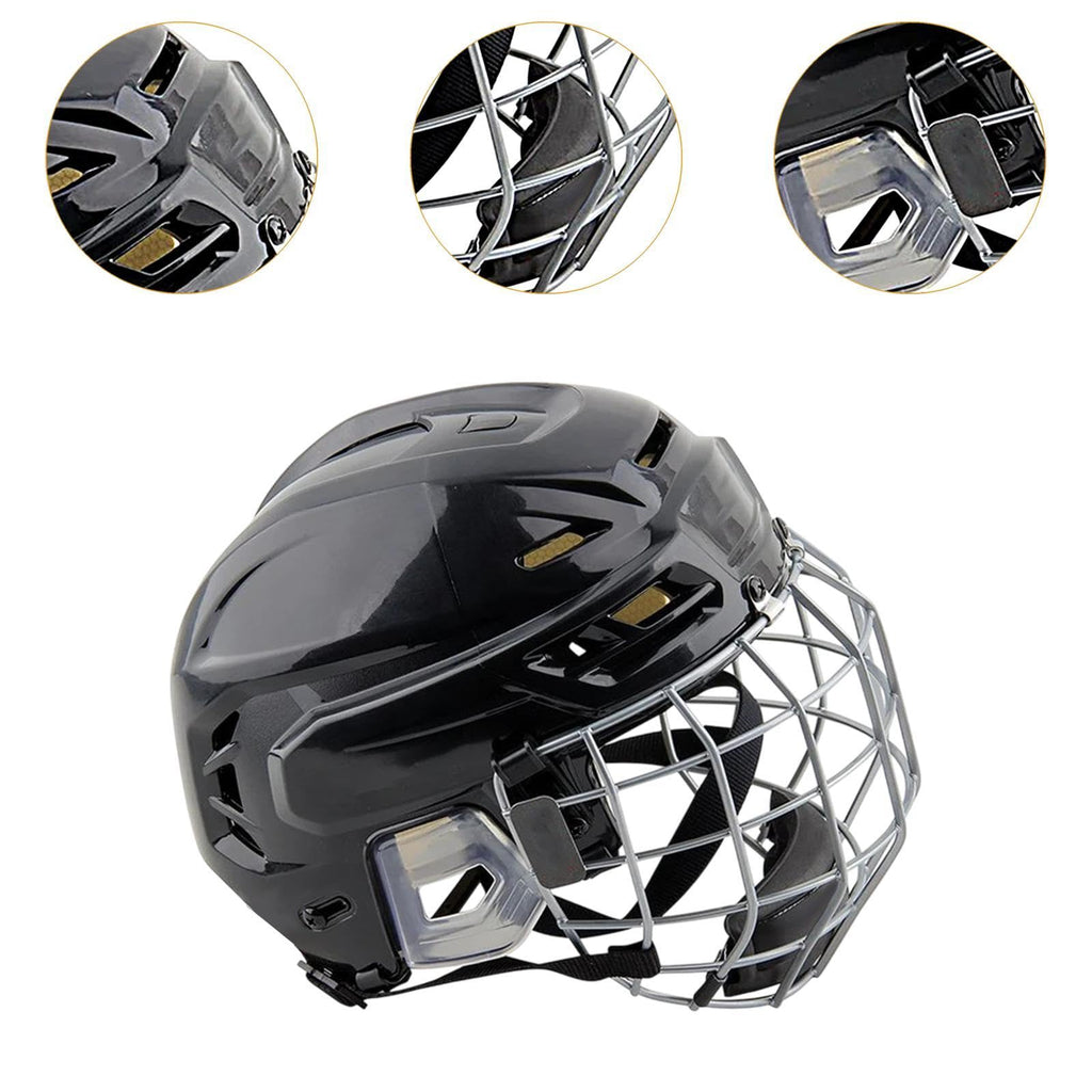SM SunniMix Hockey Helmet Training Competition Sturdy Professional Adjustable Breathable Ice Skate Helmet with Facemask