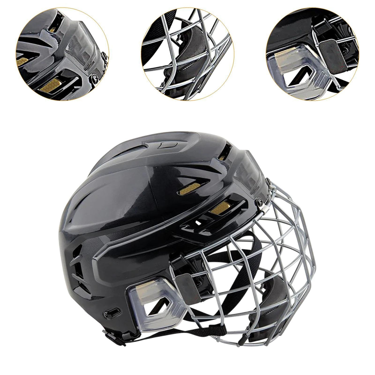 SM SunniMix Hockey Helmet Training Competition Sturdy Professional Adjustable Breathable Ice Skate Helmet with Facemask